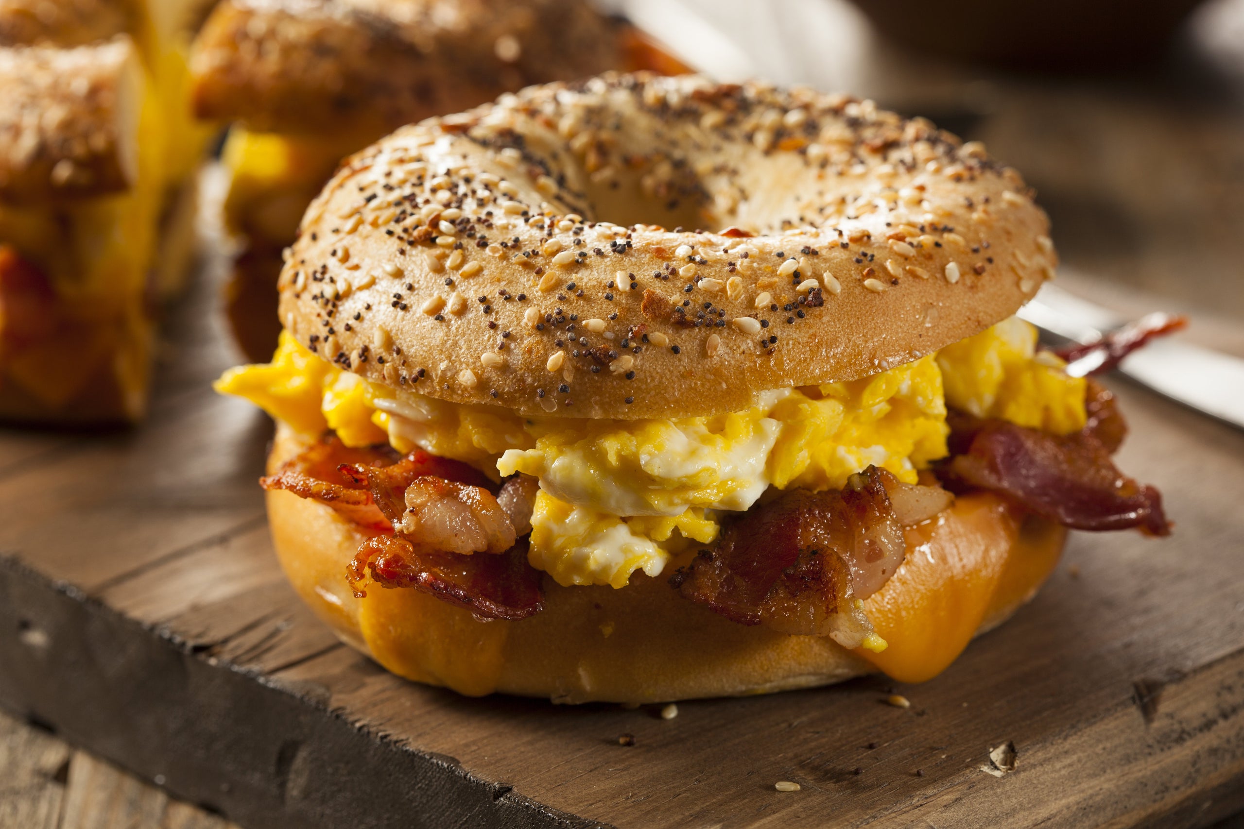 Bacon, Egg and Cheese Bagel Sandwich